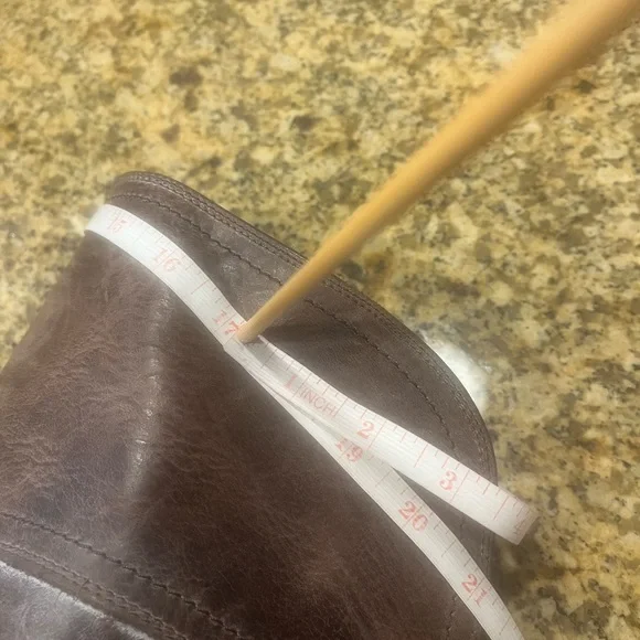 Frye Jane over the knee or cuffed leather boots brown size 8 Made in Mexico - Picture 14 of 14